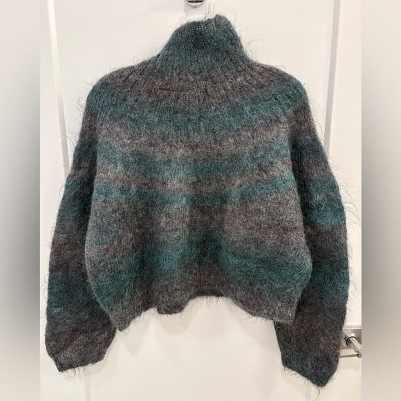 Vintage Paul et Duffier Wool Mohair Knit Cropped Turtleneck Sweater Size Small - Picture 10 of 15